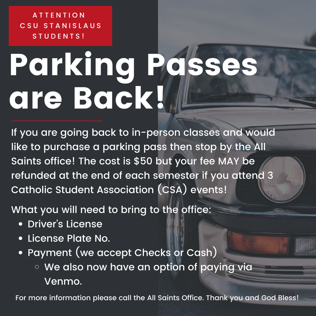 Parking Pass for Stanislaus State Students All Saints University